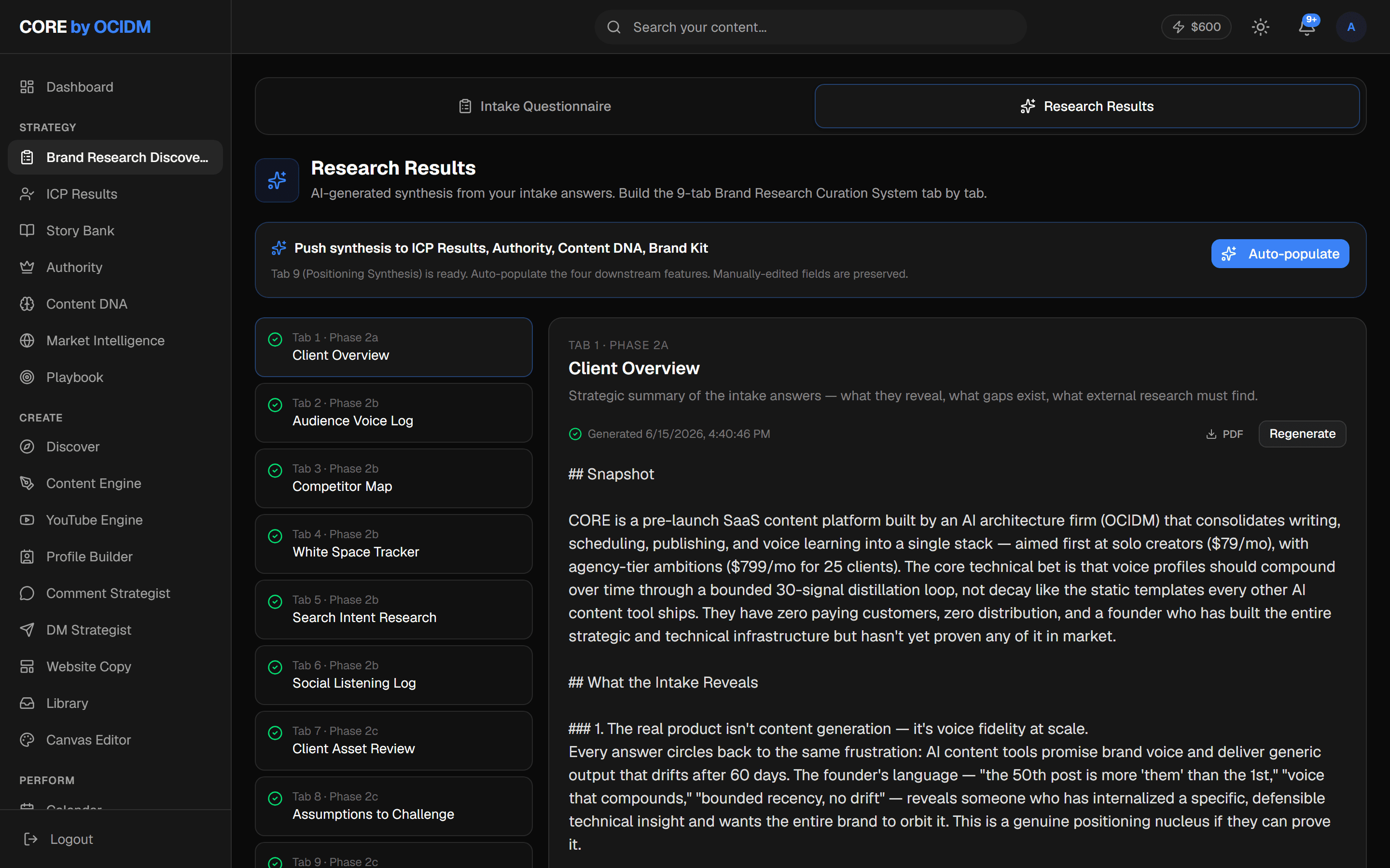 Brand Research Discovery in CORE